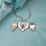 Angel Wings Locket Necklace Pendant Gift for Women Photo Locket Keepsake Jewelry
