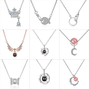 Angel Wings Love Heart Fish Crown Moon Lady Choker Heart S925 Silver Jew