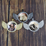 Angel Wings Pendant Photo Necklace - Personalized Family Pet Photo Jewelry