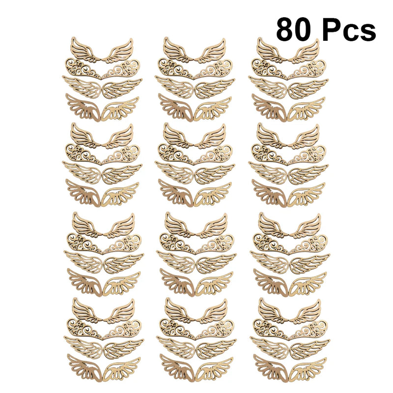 Angel Wings Wooden Patches No Hole Wood Chips DIY Accessories