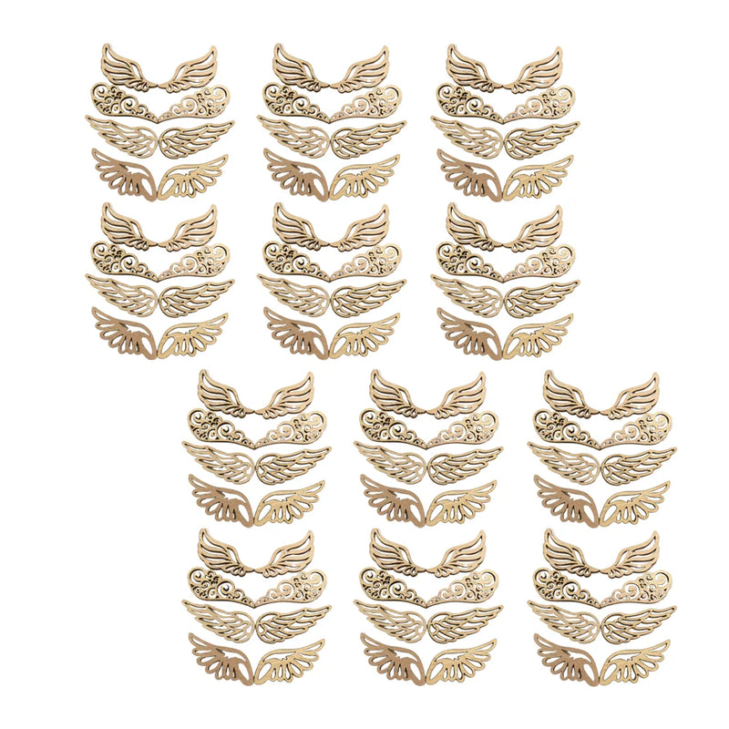 Wooden Angel Wings Patches DIY Crafts Accessory