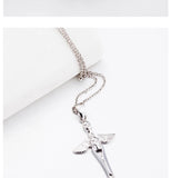 Angel & Demon Cross Pendant Necklace S925 Sterling Silver
