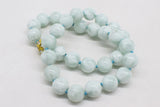 Angel Larimar Necklace Round Beads for Women