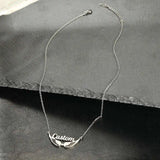 Angel Wings Stone Pendant Stainless Steel Necklace