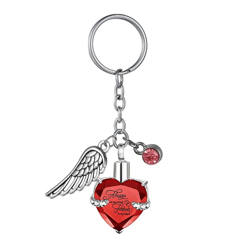 Angel Wings Ashes Memorial Pendant Cremation Jewelry Heart-Shaped Ash Holder
