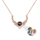 Angel Wings Photo Projection Necklace Pendant for Lover Girlfriend Romantic Gift