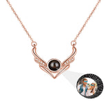 Angel Wings Photo Projection Necklace Pendant for Lover Girlfriend Romantic Gift