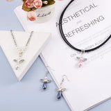 80Pcs Angle Pearl Pendant with Heart Wing Beads for DIY Jewelry