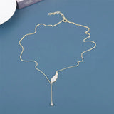 Angel Wing Necklace Pendent 925 Shell Tassel Chain Women Romantic Gift