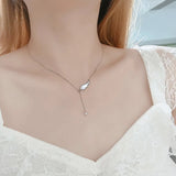 Angel Wing Necklace Pendent 925 Shell Tassel Chain Women Romantic Gift