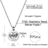 Personalized Angel Wings Round Urn Necklace for Ashes