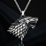 Angry Wolf Head Pendant Men's Necklace Metal Animal Accessories