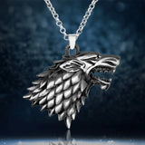 Angry Wolf Head Pendant Men's Necklace Metal Animal Accessories