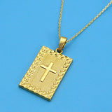 Anietna Ethiopian Style Jesus Cross Necklace 18K Plated Pendant Jewelry
