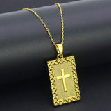 Anietna Ethiopian Style Jesus Cross Necklace 18K Plated Pendant Jewelry