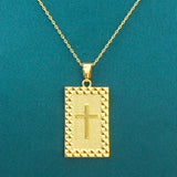 Anietna Ethiopian Style Jesus Cross Necklace 18K Plated Pendant Jewelry