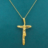 Anietna 18K Plated Jesus Cross Necklace Women/Men Catholic Jewelry