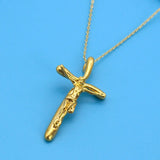 Anietna 18K Plated Jesus Cross Necklace Women/Men Catholic Jewelry
