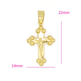 18K Flower Cross Necklace for Women Men's Chain Pendant Jewelry