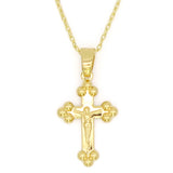 18K Flower Cross Necklace for Women Men's Chain Pendant Jewelry