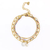 Anietna Multicolor Pearl Pendent Bracelet