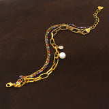 Anietna Multicolor Pearl Pendent Bracelet