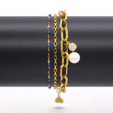Anietna Multicolor Pearl Pendent Bracelet