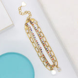Anietna Multicolor Pearl Pendent Bracelet