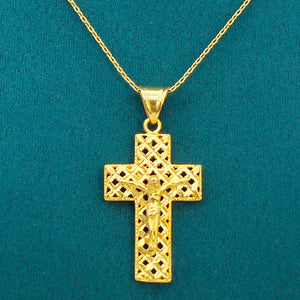 Anietna Retro Jesus Cross Necklace 18K Plated Pendant Jewelry