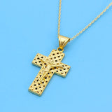 Anietna Retro Jesus Cross Necklace 18K Plated Pendant Jewelry