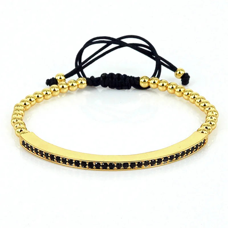 Anil Arjandas CZ Charm Bracelet Macrame Braided