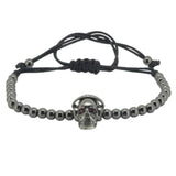 Anil Arjandas Bracelets Men Women CZ Beads Macrame Charm Skull