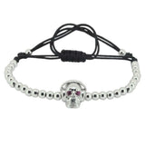 Anil Arjandas Bracelets Men Women CZ Beads Macrame Charm Skull