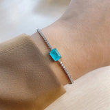 925 Sterling Paraiba Tourmaline Bracelet High Carbon Diamond Fine Jewelry