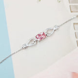 Pink Zircon Tourmaline Gemstone Chain Bracelet
