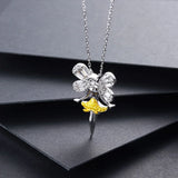 FashionSilver Gemstone Wedding Engagement Angel Pendent Necklace