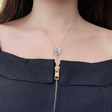 FashionSilver Gemstone Wedding Engagement Angel Pendent Necklace
