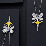 FashionSilver Gemstone Wedding Engagement Angel Pendent Necklace