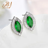 High-Quality Clear Crystal Stud Earrings 925 Sterling Silver Earrings for Women