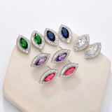 High-Quality Clear Crystal Stud Earrings 925 Sterling Silver Earrings for Women