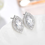 High-Quality Clear Crystal Stud Earrings 925 Sterling Silver Earrings for Women