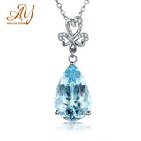 Aquamarine Water Drop Necklace Pendent