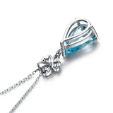 Aquamarine Water Drop Necklace Pendent