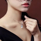 Aquamarine Water Drop Necklace Pendent