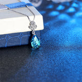 Aquamarine Water Drop Necklace Pendent
