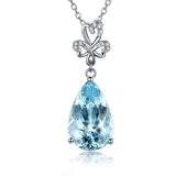 Aquamarine Water Drop Necklace Pendent