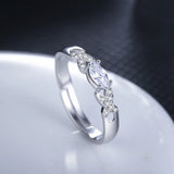 925 Silver Ruby Gemstone Wedding Engagement Rose Ring