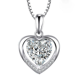 Pink Heart Pendant Necklace Birthstone Fine Jewelry