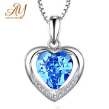Pink Heart Pendant Necklace Birthstone Fine Jewelry