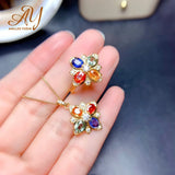 Yuzuk Candy Tourmaline Gemstone Jewelry Set